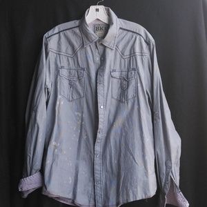 BKE, medium, navy blue with red and navy blue trim stitching